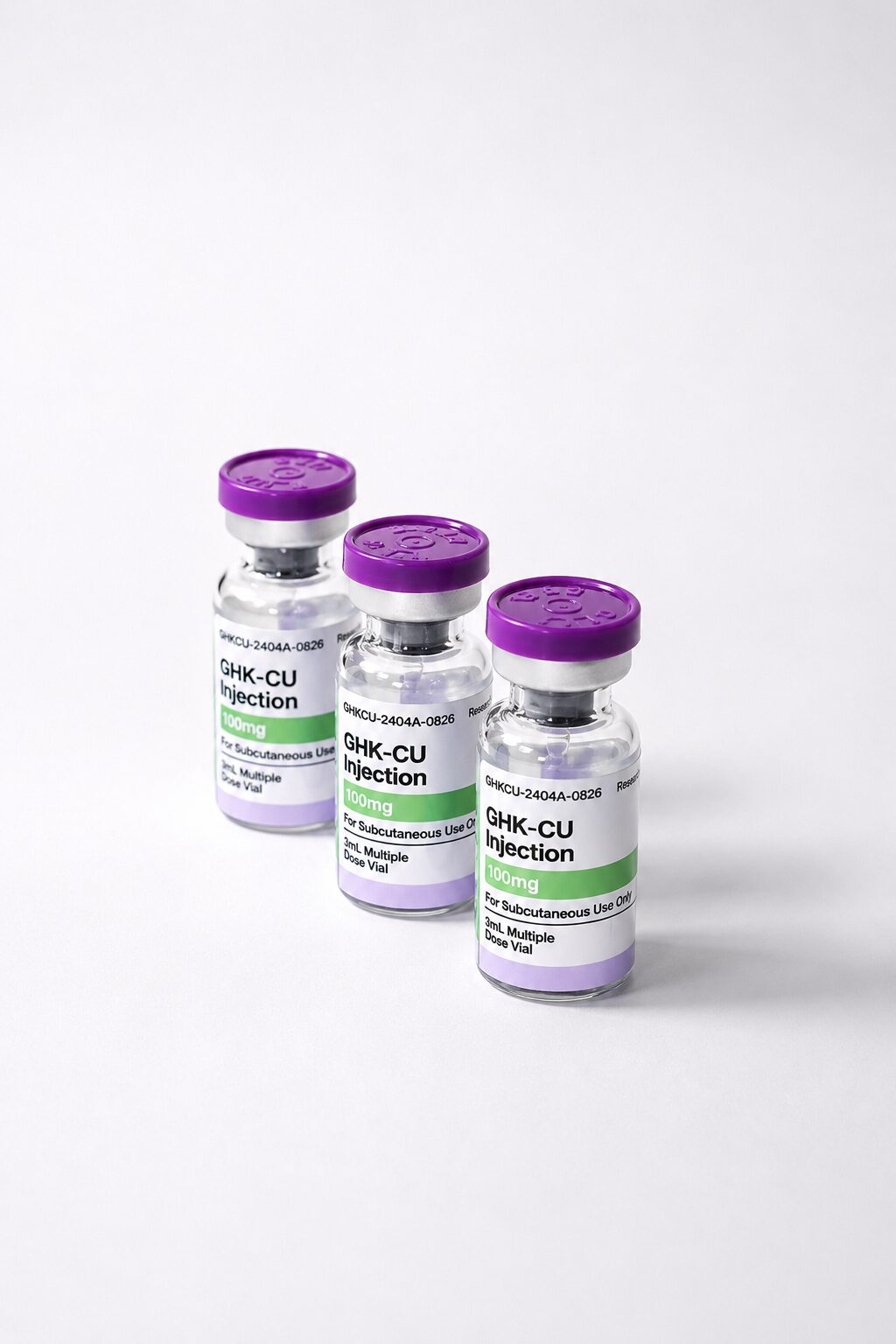 GHK-Cu 100mg copper peptide research vial by Zen Peptides for laboratory research use