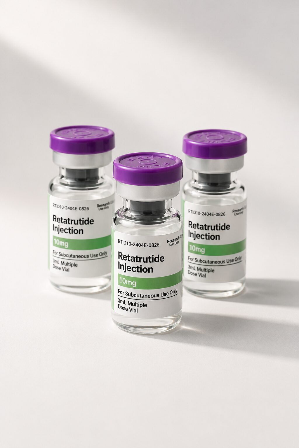 Retatrutide 10mg research peptide vial by Zen Peptides for laboratory research use